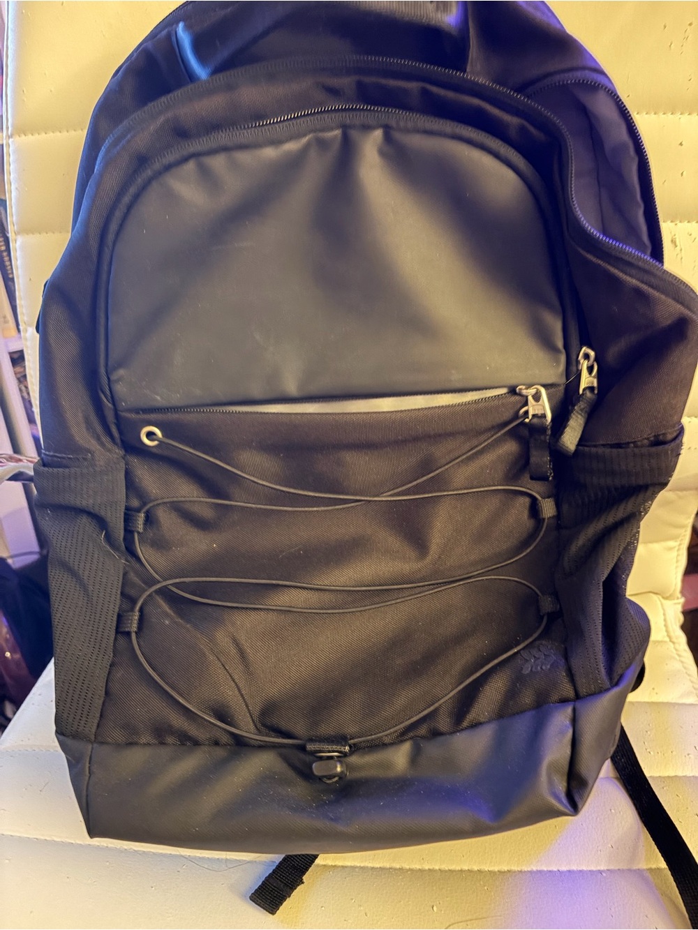 Target Black Women's Backpack with Front Bungee and Zip Pocket